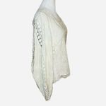 Black Swan  Ivory Cream Lace Embroidered Boho Peasant Blouse Top Size M Photo 3