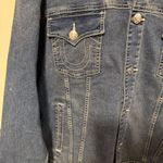 True Religion NWT Oversized Denim Metallic Logo Jacket Photo 4