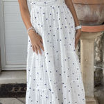 ZARA White Embroidered Maxi Dress Size XS Photo 0