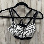 Athleta Stealth Strappy Sports Bra Black White Medium Support Low Cut Womens XS Photo 0