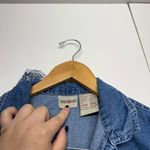 Y2K Denim Vest Button Up Embroidered Flower Top Blue Size M Photo 2