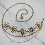 Womens Draped Sun Face Concho Chain Link Belt Gold Tone One Size (OS) ✨ Photo 0