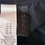 La Blanca  Black Ruched Swim Skirt Ruffle Flounce Built in Briefs Size 6 Photo 5