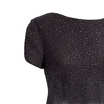 Jessica Howard | Vintage Black Glitter Blouse Keyhole Back Zipper Detail Size 12 Photo 2