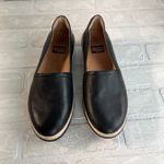 FitFlop  Casa Loafers Womens 8 Black Leather Slip-On Wedge Platform Espadrilles Photo 6