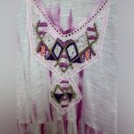 Free People Sun Up Pink Ombré Tie Dye Embroidered Embellished Mini Dress M Photo 1