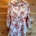Disney Beauty Beast Floral Romper Long‎ Sleeve Sz M Fairy Y2K Cottagecore White Size M Photo 2