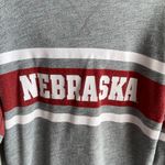 PINK - Victoria's Secret Victoria's Secret Pink Gray & Red Nebraska Hooded Long Sleeve Shirt Photo 3