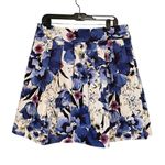 White House | Black Market  Skirt Blue White Floral Pleated, Sz 12 Photo 2