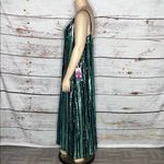 Johnny Wujek x Prom Collection NWT Sz 3X Turquoise Sequin Stripe Maxi Dress Gown Black Photo 3