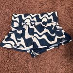 Free People Movement Wave Print Ruched High Waisted Athletic Shorts‎ Size S Blue Photo 1