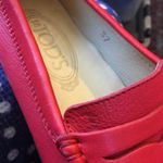 Tod's Gommini Mocassino Red Leather Loafers $541 EUC US 7 / EUR 37 Rare HTF Photo 10