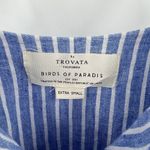 Trovata Birds of Paradis Ari Midi Dress Regatta Striped Blue White Linen Size XS Photo 8
