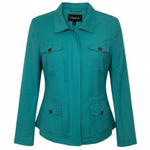 Relativity  Utility Linen Blend Jacket WomenTeal Blue Size XL Lightweight  Pocket Photo 0