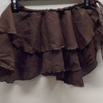 Zuliana Size Small Brown Ruffle Side Tie Skirt. Made in USA. New With Tags Photo 3