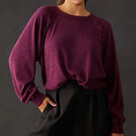 Pilcro  Anthropologie Ruffled Raglan Thermal Top Purple SMALL Photo 0