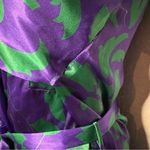 Victoria's Secret VTG Gold Label Green Purple Floral Satin Wrap Robe size M L Photo 3