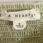 LA Hearts  Green Cotton Smocked Ruffle Long Sleeve‎ Babydoll Crop Top Small Photo 6