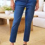Frank & Eileen Wicklow Jean Ankle Straight Leg Raw Hem Denim Stretch Blue Size 6 Photo 0