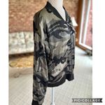 Marrakech Bomber Jacket Satin Camo Gray L Full Zip Size L Photo 13