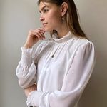 Aritzia NWT Wilfred Valencia Blouse in Light Birch Photo 2