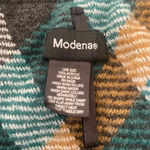 Modena Women Turtle Neck Knit Fringe Plaid Poncho Cape Soft Shawl One Size Blue Photo 4