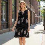 Free People Black Graphics Snap Out of It Sleeveless Mini Dress Size S OB413273 Photo 1