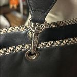 Lauren Ralph Lauren Black Leather Shoulder Bag with Houndstooth Trim Photo 1