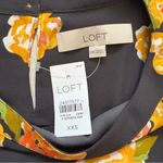 Loft NWT, Pleated Blouse Gray Ochre Peony Cuff Ruffle Pirate Top, Sz XXS Photo 15