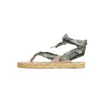 Zimmermann Scarf Tie Leather-trimmed Silk Twill Espadrille Sandals in Snake Photo 1