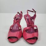 Moschino Leather Strappy Sandals Heels Leather Peep Toe Pink Size 36 (6) Photo 2