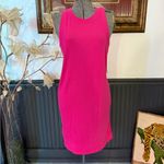 Old Navy Hot Pink Fitted Stretch Rib Knit Racerback Mini Dress Sz XL 💚🍄 Photo 2