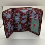 A Rare Sweet Vintage Brown Leather Hobo International Snap Wallet Blue Photo 2