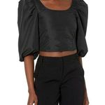 Levi's Black Kaila Puff Sleeve Blouse L Photo 0