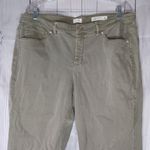 J.Jill Denim Authentic Fit Cropped Women's Olive Jeans With Frayed Hem Green Size 16 Photo 2