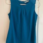 Soft Surroundings  Sapphire Blue Pleated Zip Up Lace Collar Blouse NWT Sz Small Photo 2