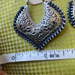 Maurice's Elegant Silver and Blue Earrings Photo 4