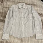 Brooks Brothers  Women's Long Sleeve Non-Iron shirt Black White Size 10 French Photo 1