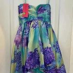 Mori Lee NWT  Sticks & Stones Teal/Purple Leopard Homecoming Prom Mini Dress 9/10 Photo 4