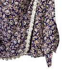 ZARA  Wrap Mini Skirt Womens S Navy Floral Shell Trim Boho Beachy Cottagecore Photo 4