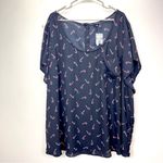 Torrid NWT Candy Cane Black Abbey Georgette Button Back Holiday Top Size 6X Photo 4