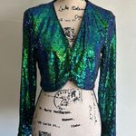 Belle Poque Elegant Retro Sequined Cropped Open Cardigan Jacket Size Medium NWT Photo 1