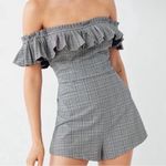 Urban Outfitters | Glenn Plaid Off The Shoulder Romper Ruffled Size 2 Photo 1