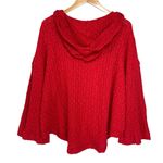 Free People Women’s Baja Babe Hooded Sweater Red size xlarge Photo 3