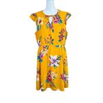 Old Navy  Yellow Floral Midi Dress Sz XL Short Flutter Sleeve Casual Boho Flowy Photo 7