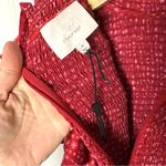 Silk Cinq a Sept Ruffled Turtleneck Top Red Size M Photo 4
