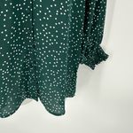 Lush Clothing LUSH Blouse Womens S Green Polls Dot Top Button Front Vneck Polyester Flowy Photo 2
