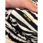 Kate Spade Women's  Kate Off The Shoulder Ruffle Cotton Shift Dress Black Stripe Photo 3