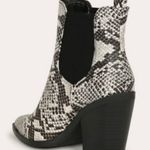 Bamboo Snakeskin Chunky Heel Slip On Bootie  Photo 2