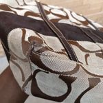 Coach Y2K Tote Shoulder Hand Bag Purse Signature Monogram Brown 11098 Canvas Legacy Striped Colorful Lining Photo 7